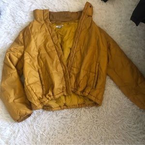 madewell yellow puffer jacket (can turn into neck pillow)